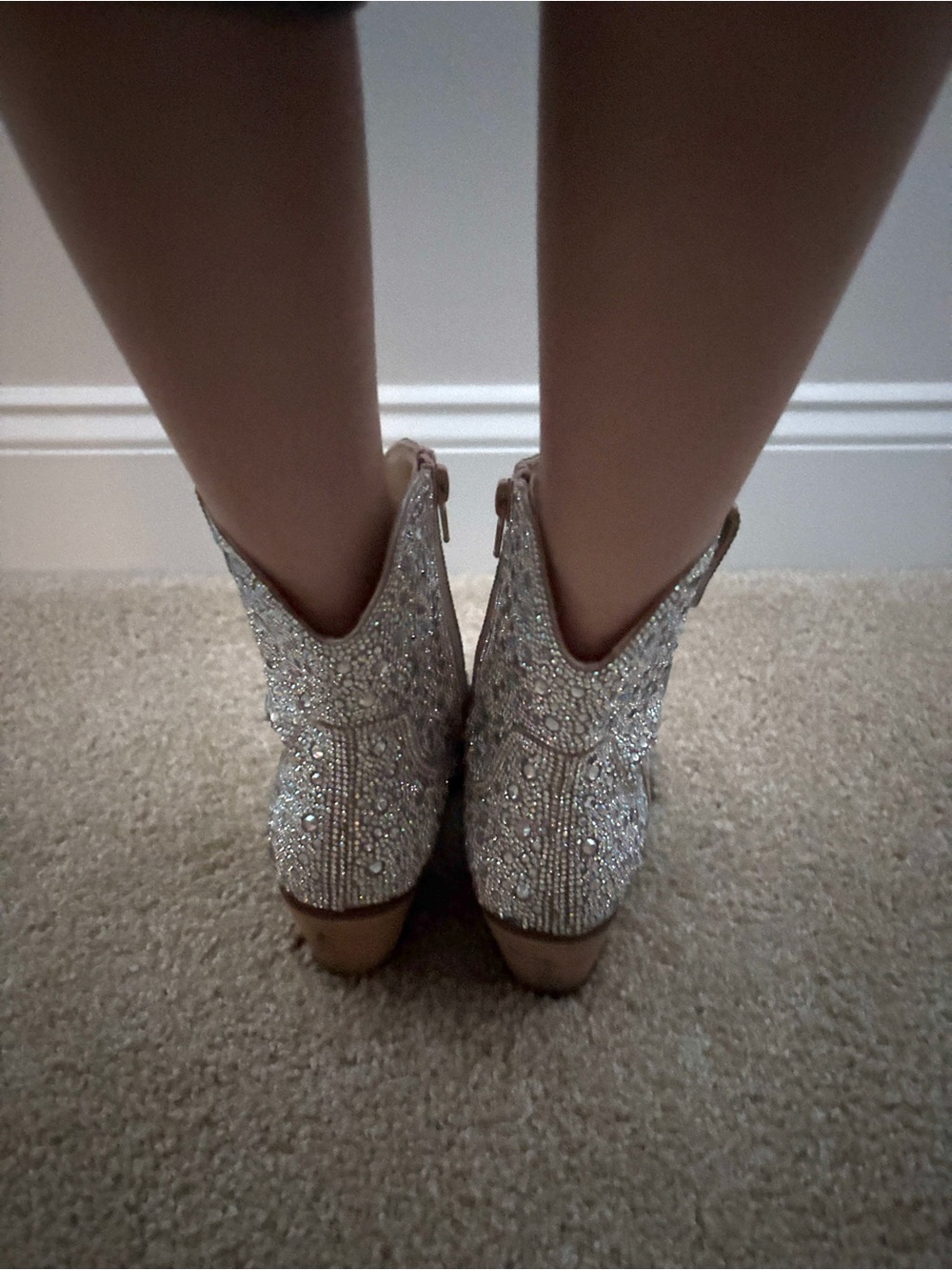 DSW Silver Rhinestone Western Ankle Boots - Picture 4 of 4